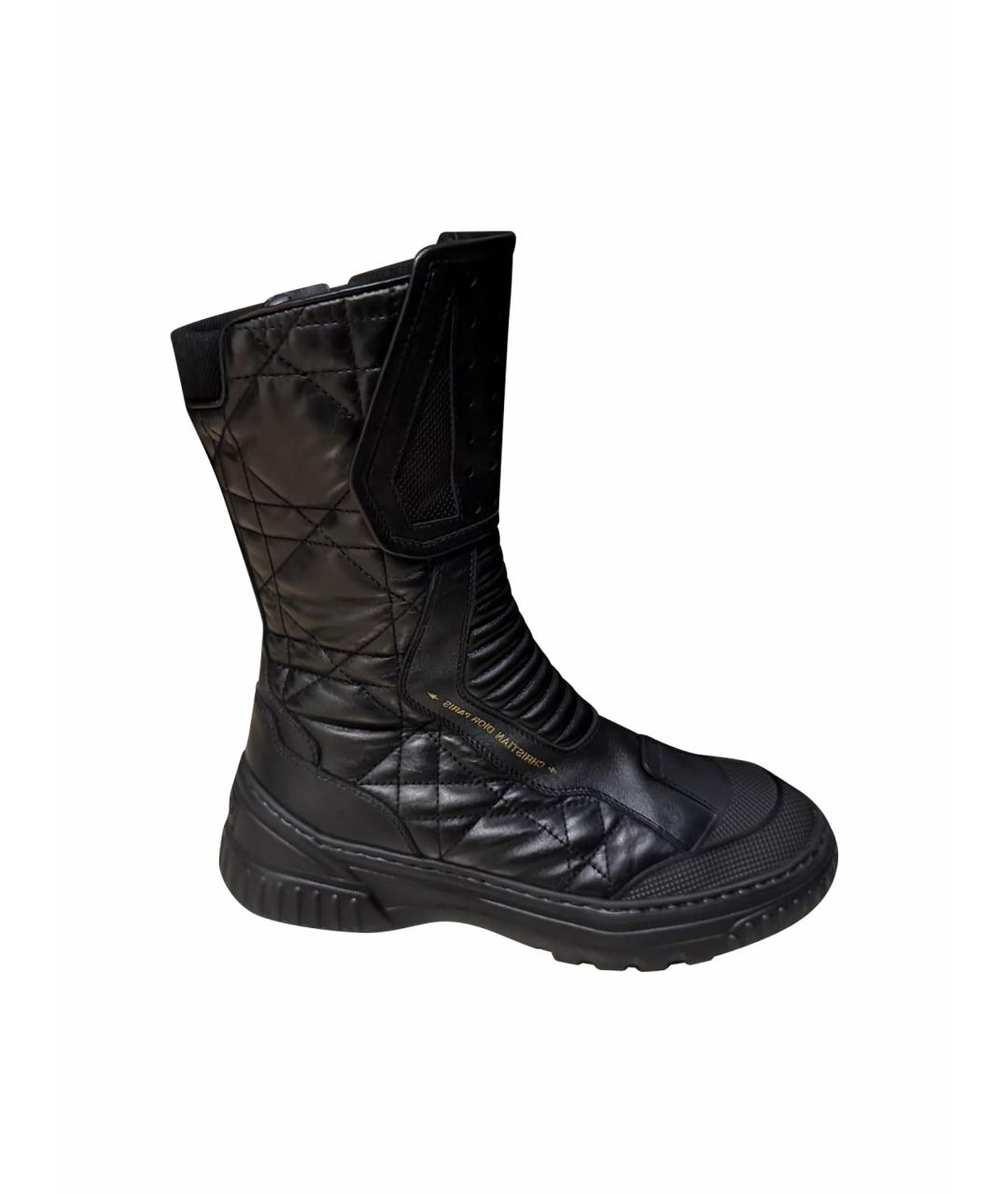 CHRISTIAN DIOR Черные кожаные ботинки, фото 1