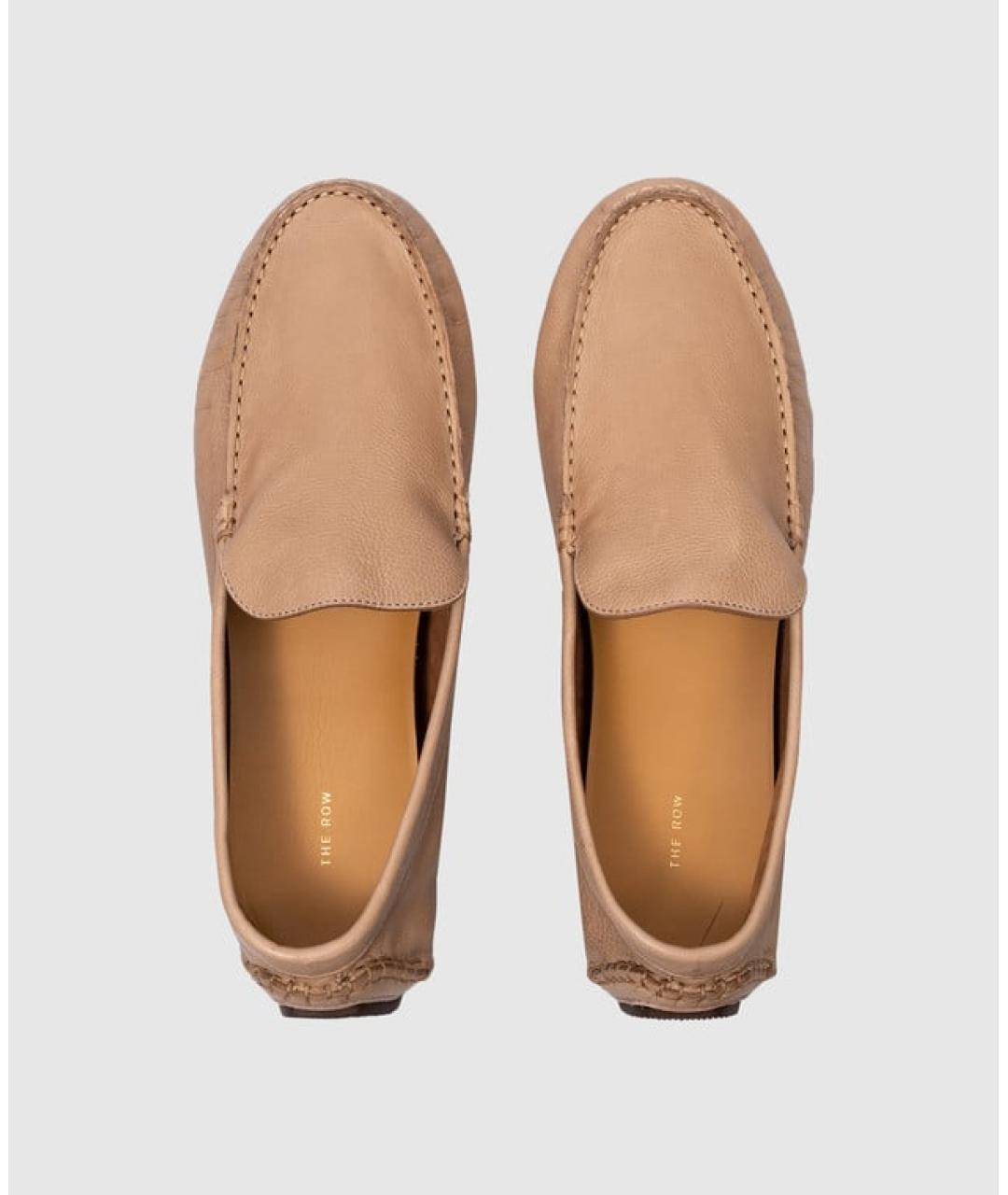 THE ROW Бежевые кожаные мокасины, фото 3