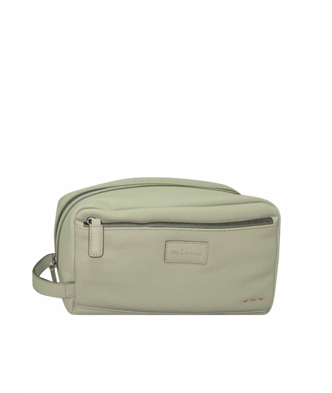 KITON Бежевая кожаная барсетка, фото 1