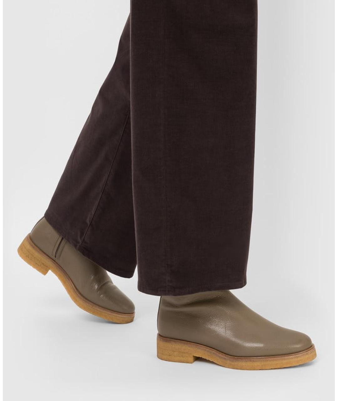 THE ROW Коричневые кожаные полусапоги, фото 2
