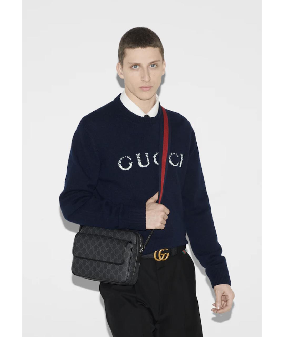 GUCCI Серая кожаная сумка на плечо, фото 3