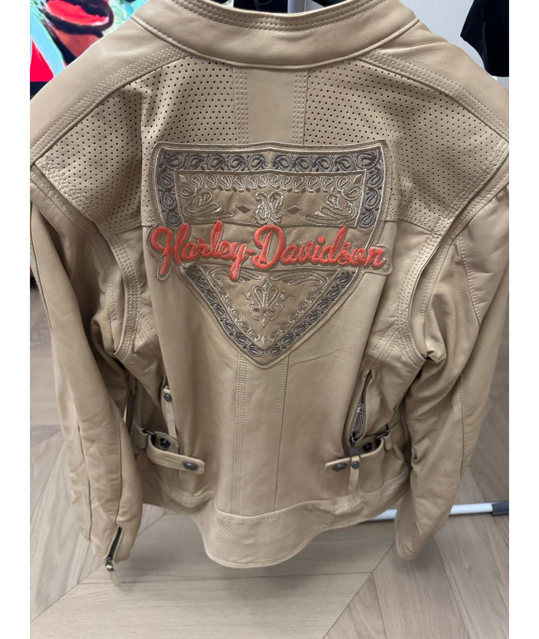 Harley Davidson Бежевая кожаная куртка, фото 6