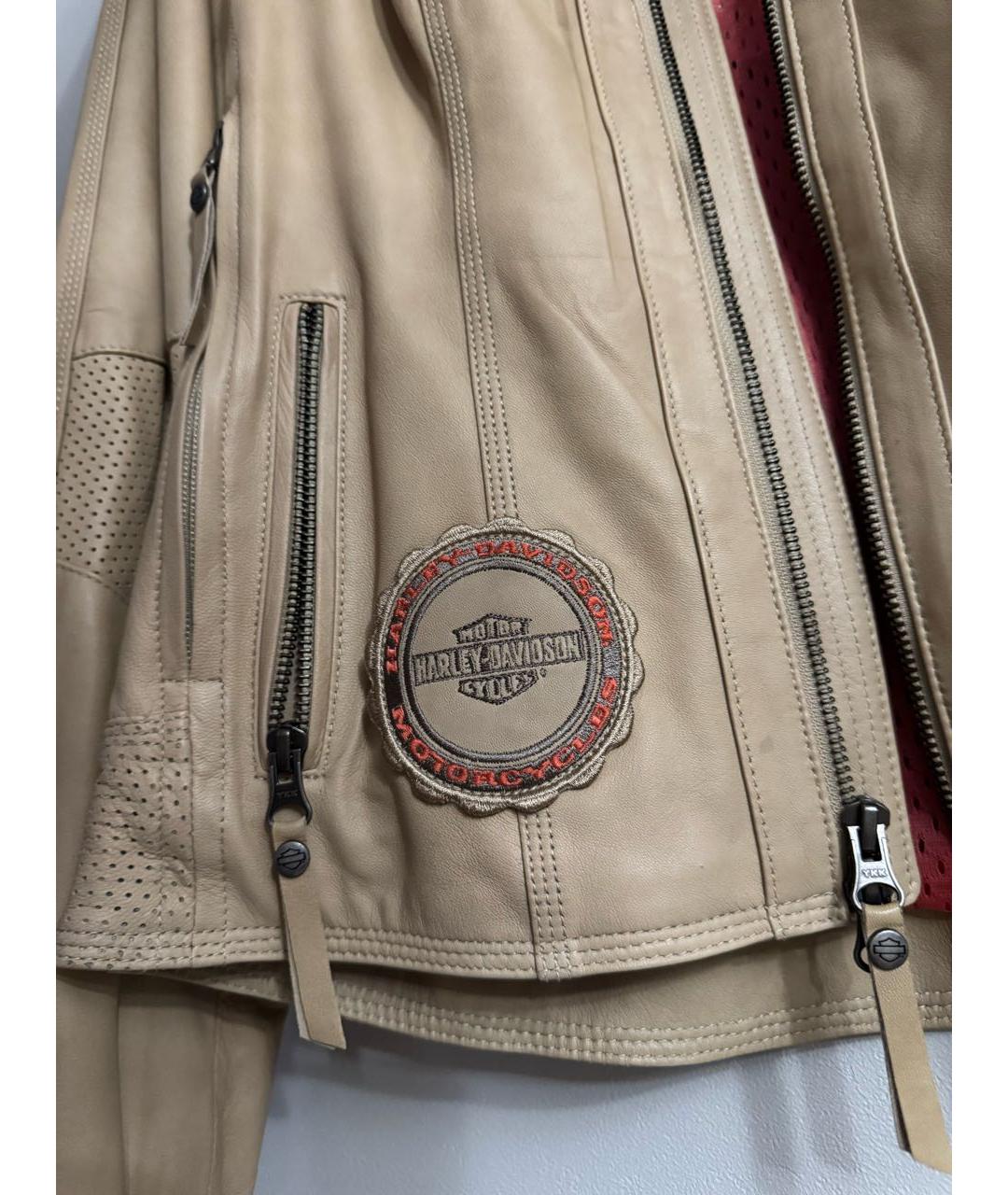 Harley Davidson Бежевая кожаная куртка, фото 3