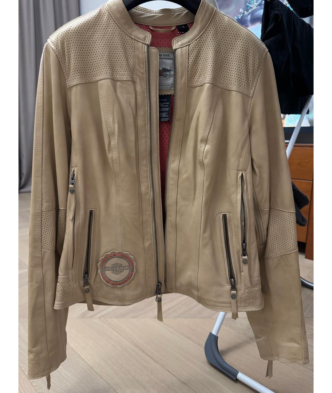 Harley Davidson Бежевая кожаная куртка, фото 5