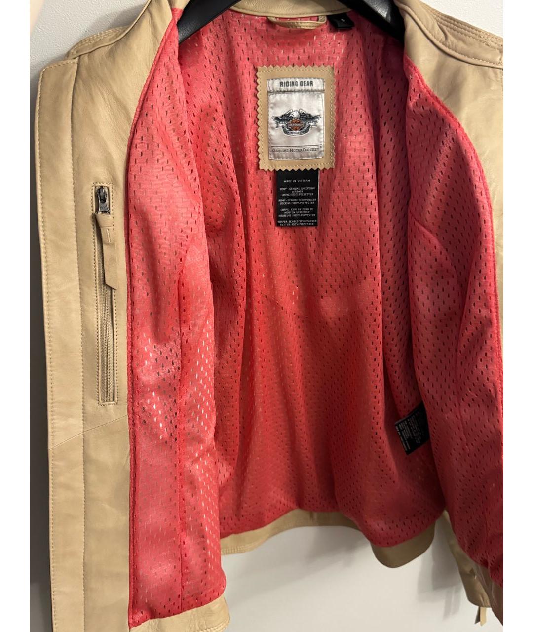 Harley Davidson Бежевая кожаная куртка, фото 8