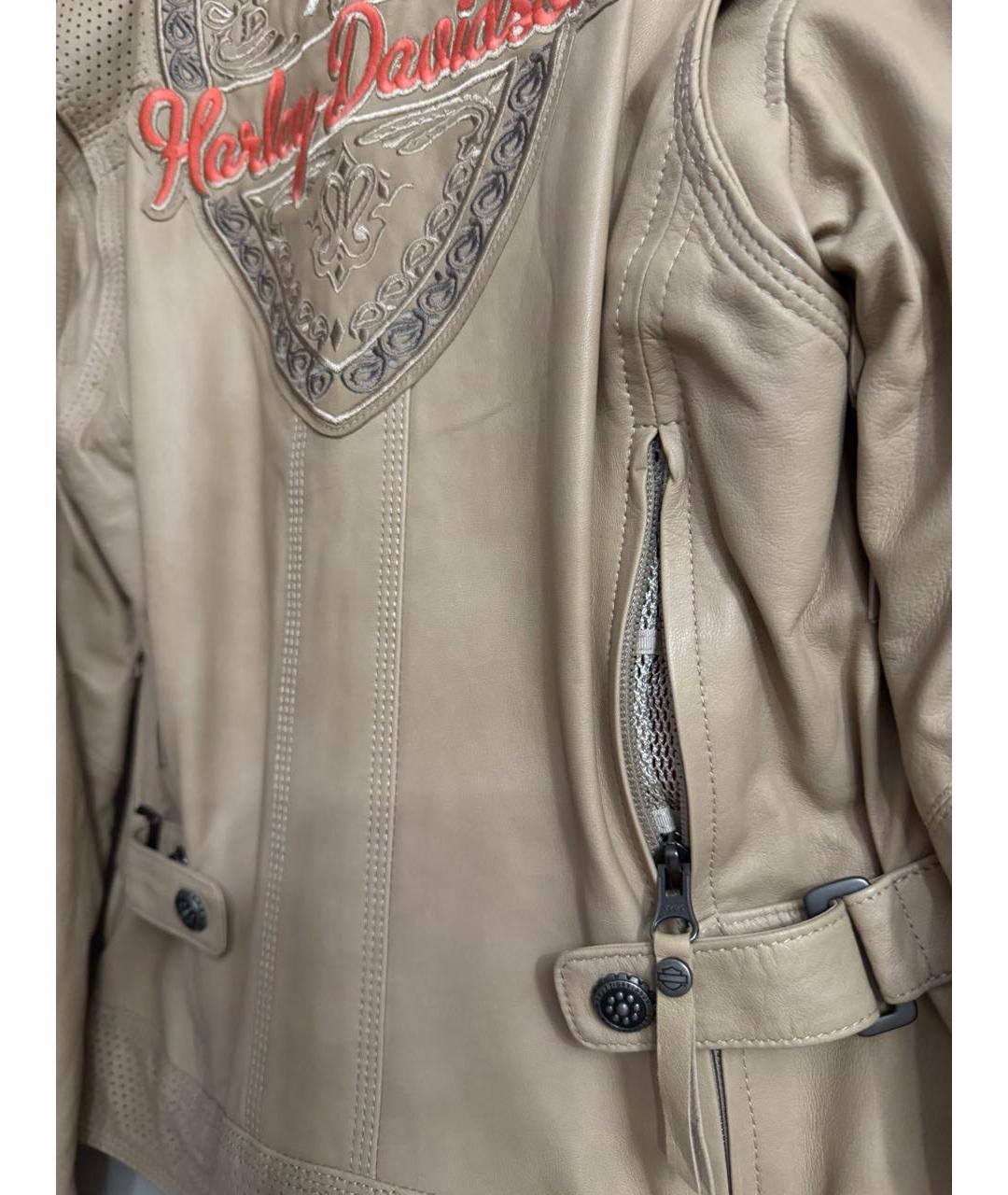 Harley Davidson Бежевая кожаная куртка, фото 4