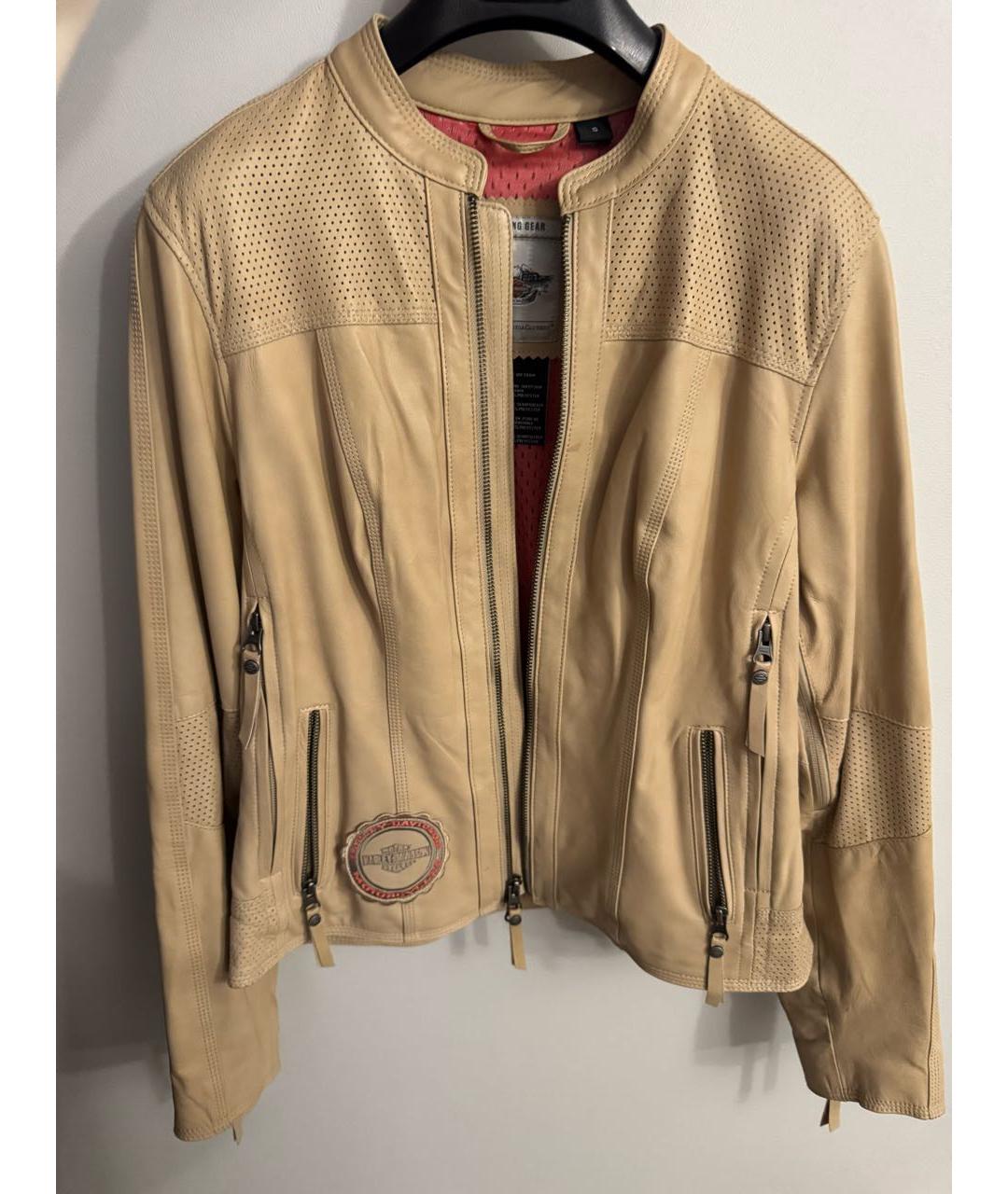 Harley Davidson Бежевая кожаная куртка, фото 9