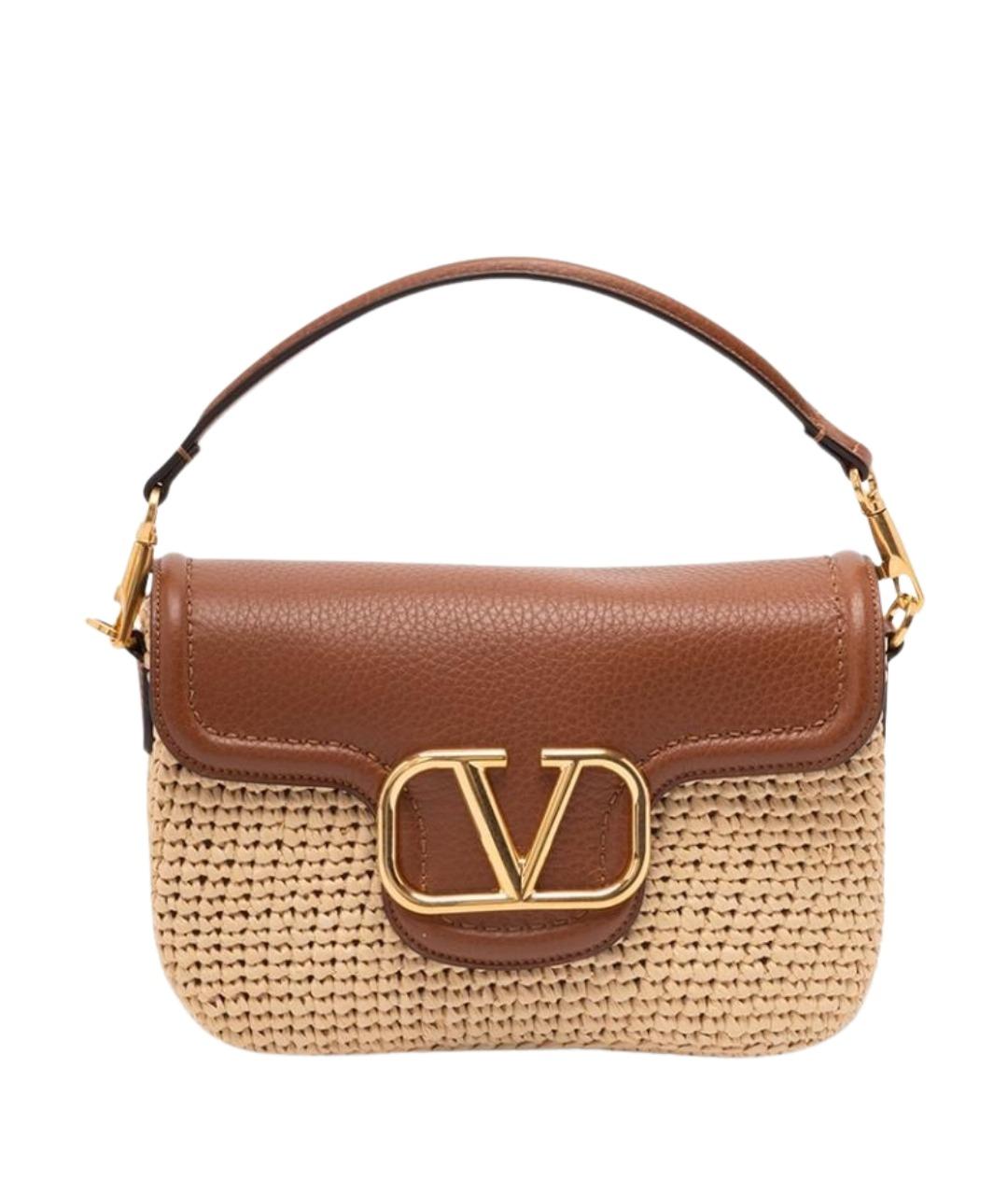 VALENTINO Бежевая пелетеная сумка через плечо, фото 1