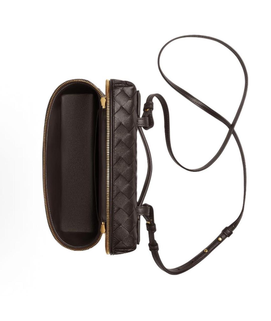 BOTTEGA VENETA Коричневая кожаная сумка через плечо, фото 4