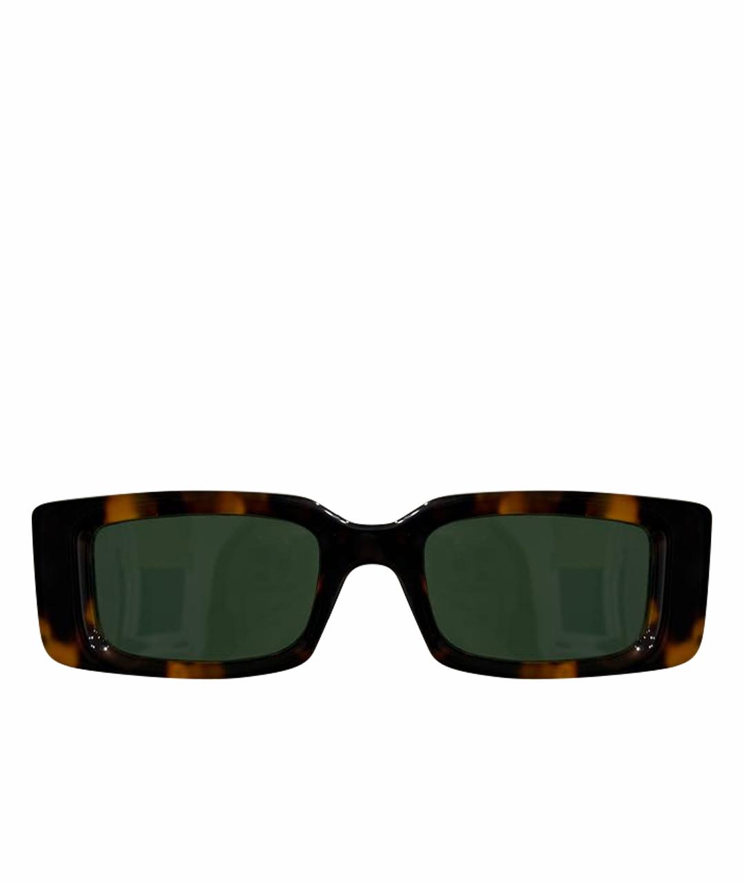 OFF-WHITE Коричневые пластиковые солнцезащитные очки, фото 1