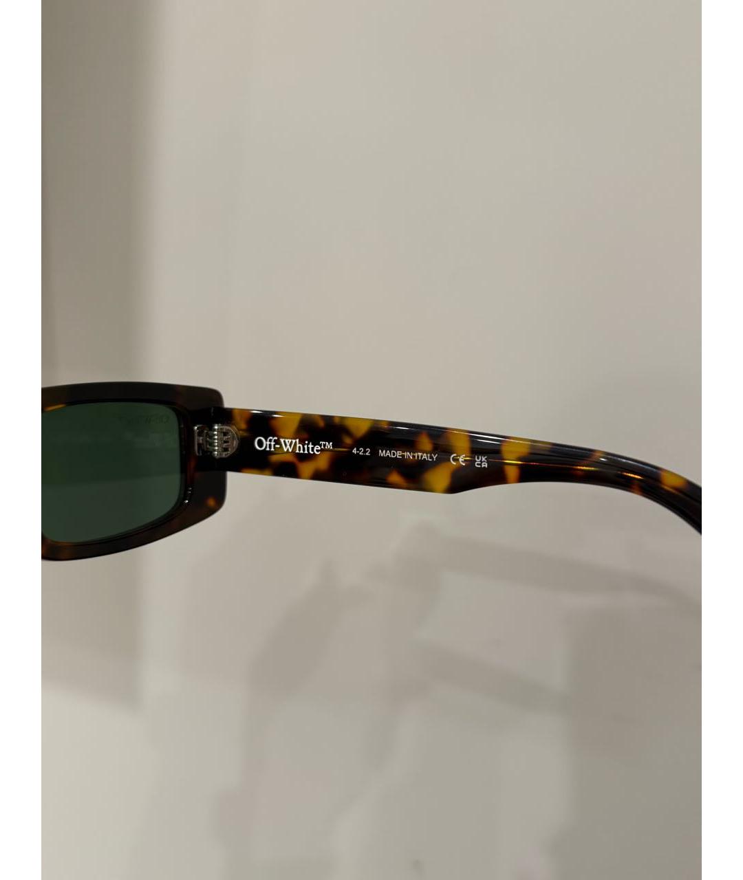 OFF-WHITE Коричневые пластиковые солнцезащитные очки, фото 6