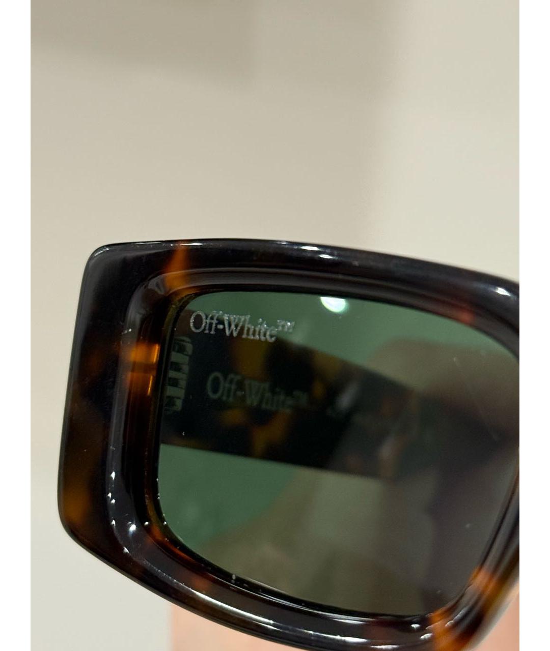 OFF-WHITE Коричневые пластиковые солнцезащитные очки, фото 5