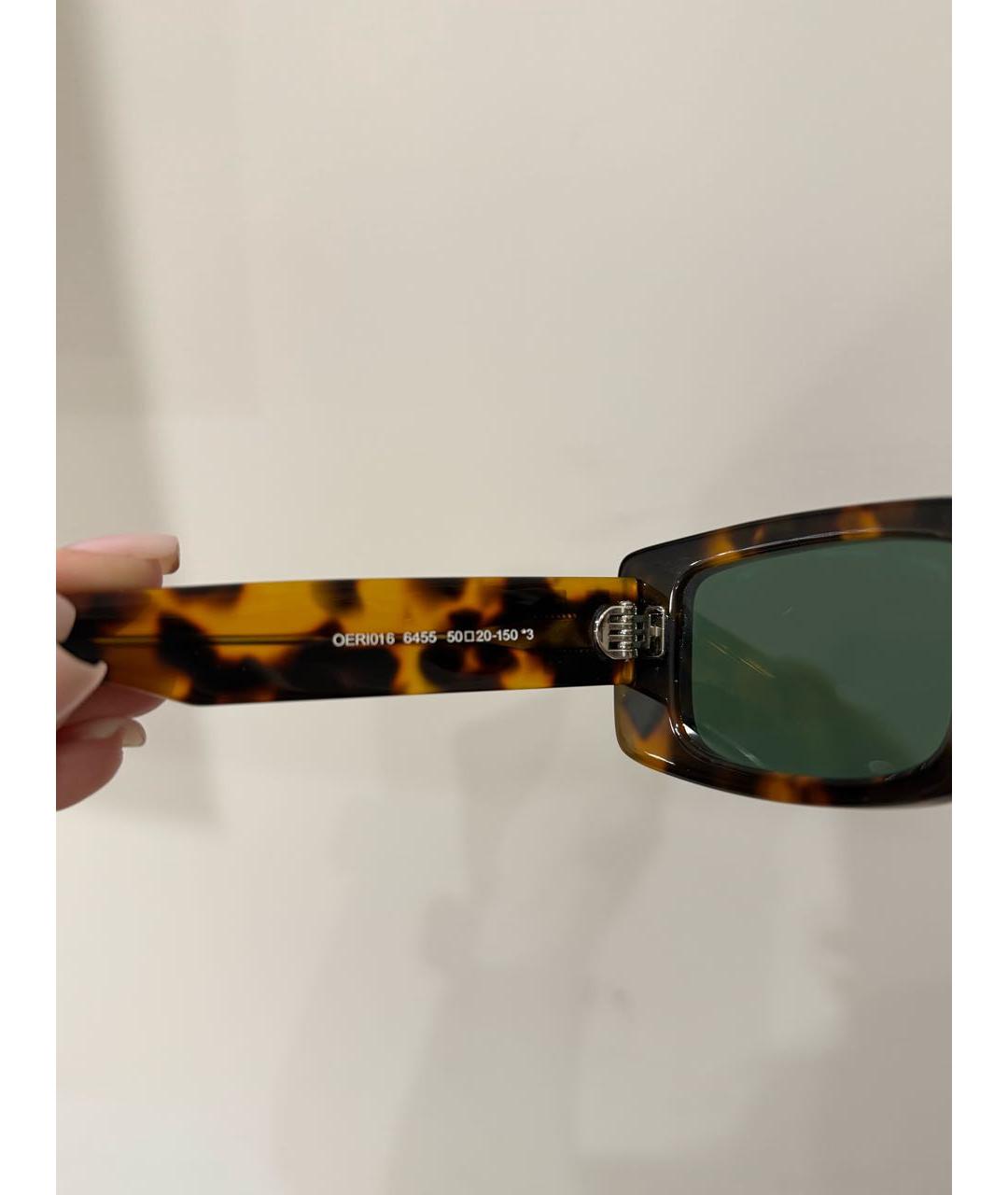 OFF-WHITE Коричневые пластиковые солнцезащитные очки, фото 7