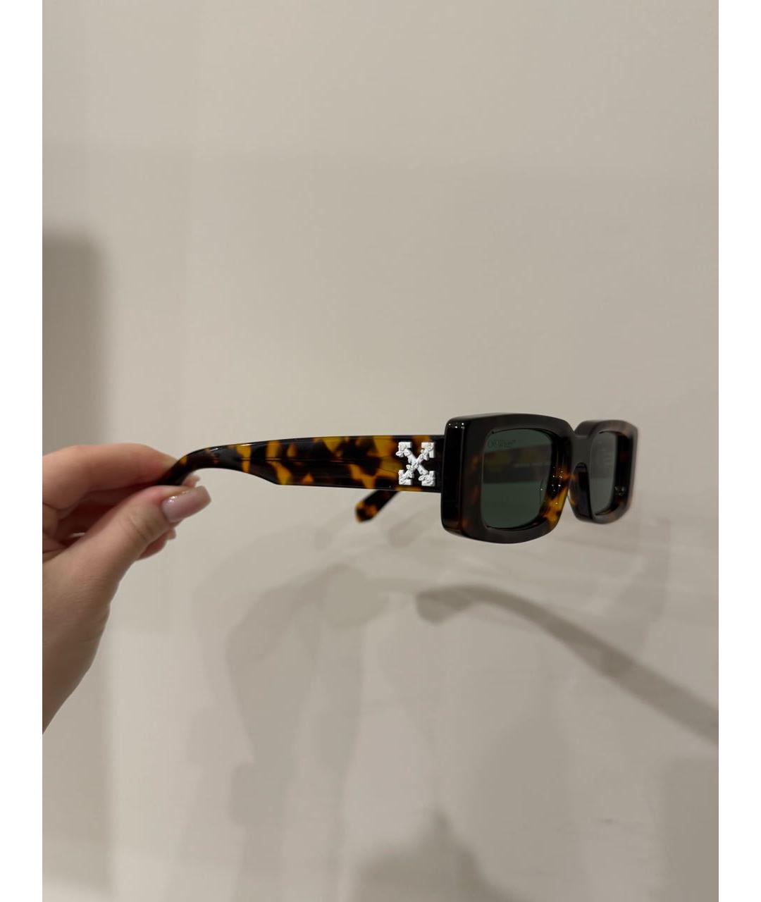 OFF-WHITE Коричневые пластиковые солнцезащитные очки, фото 3
