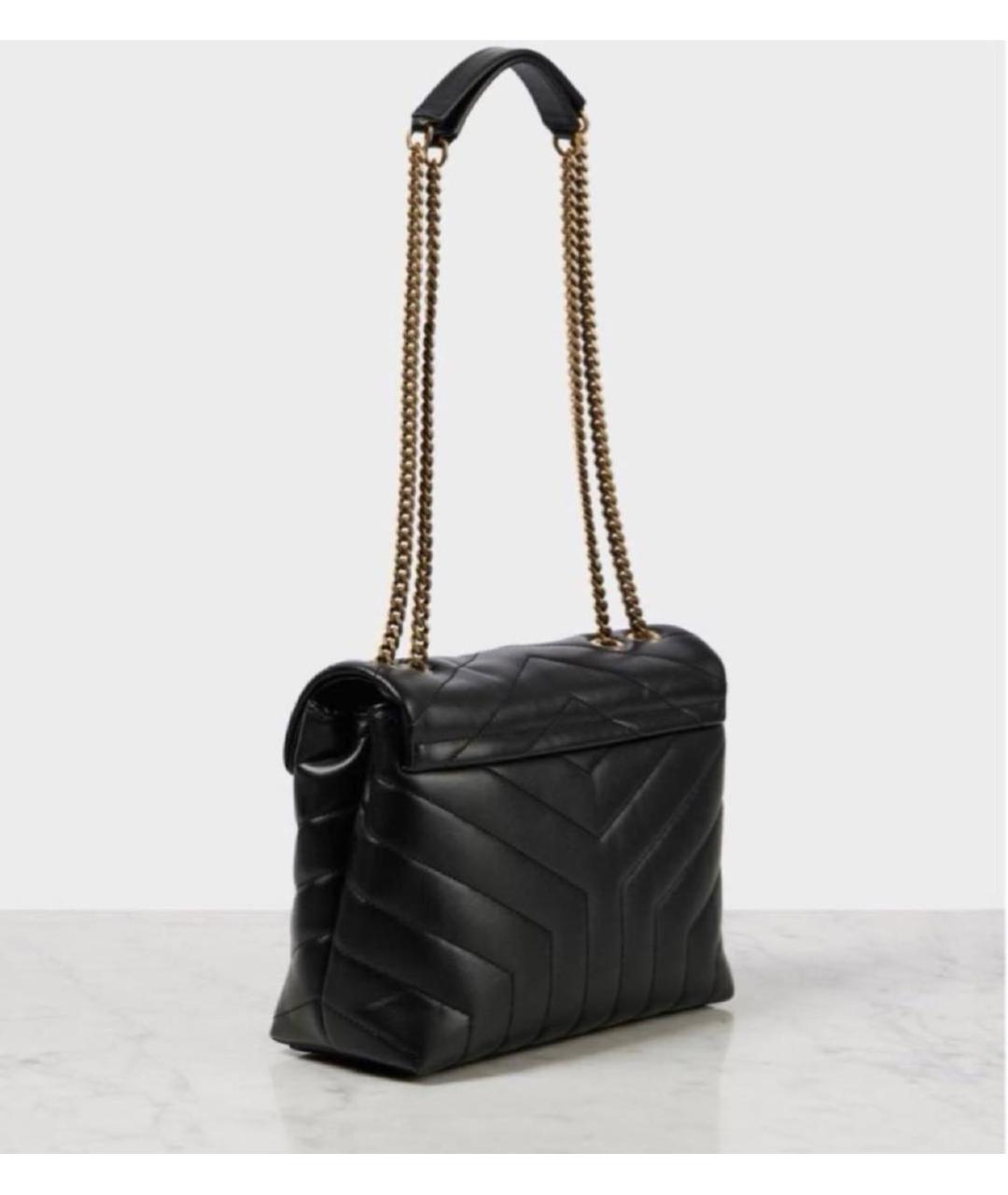 SAINT LAURENT Черная кожаная сумка через плечо, фото 2
