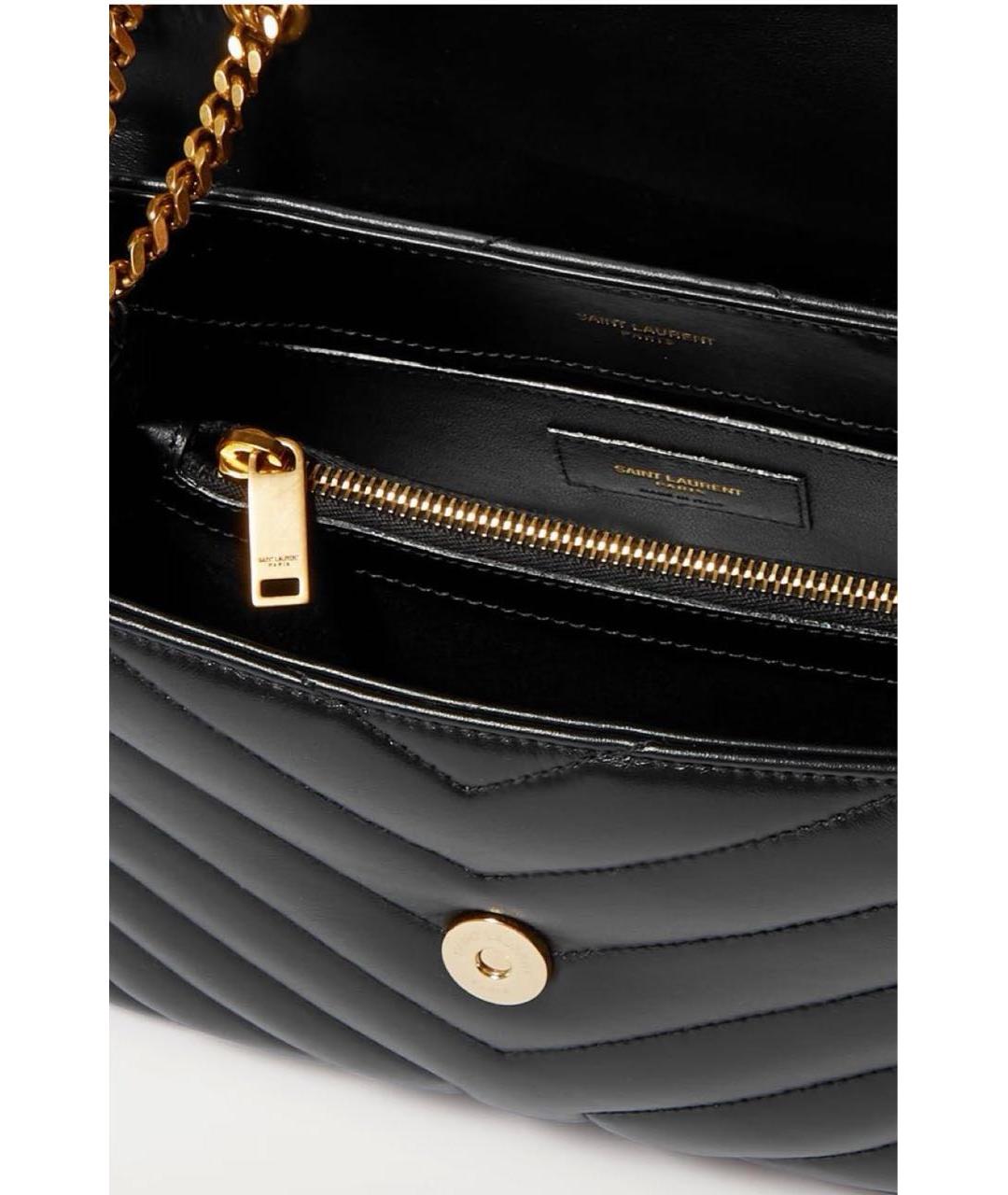 SAINT LAURENT Черная кожаная сумка через плечо, фото 3
