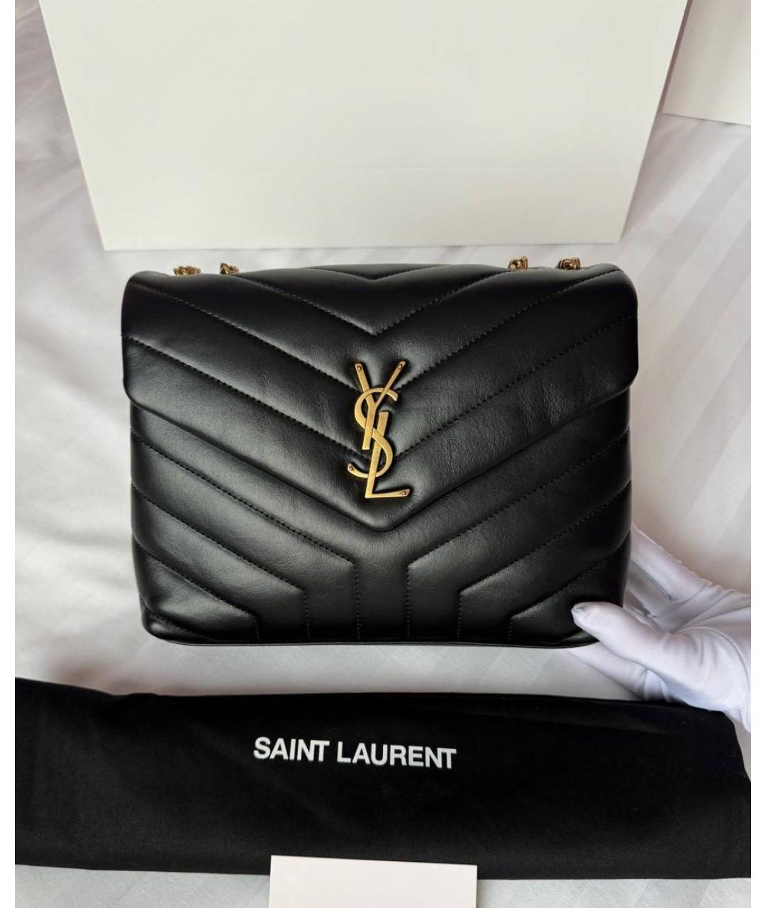 SAINT LAURENT Черная кожаная сумка через плечо, фото 5