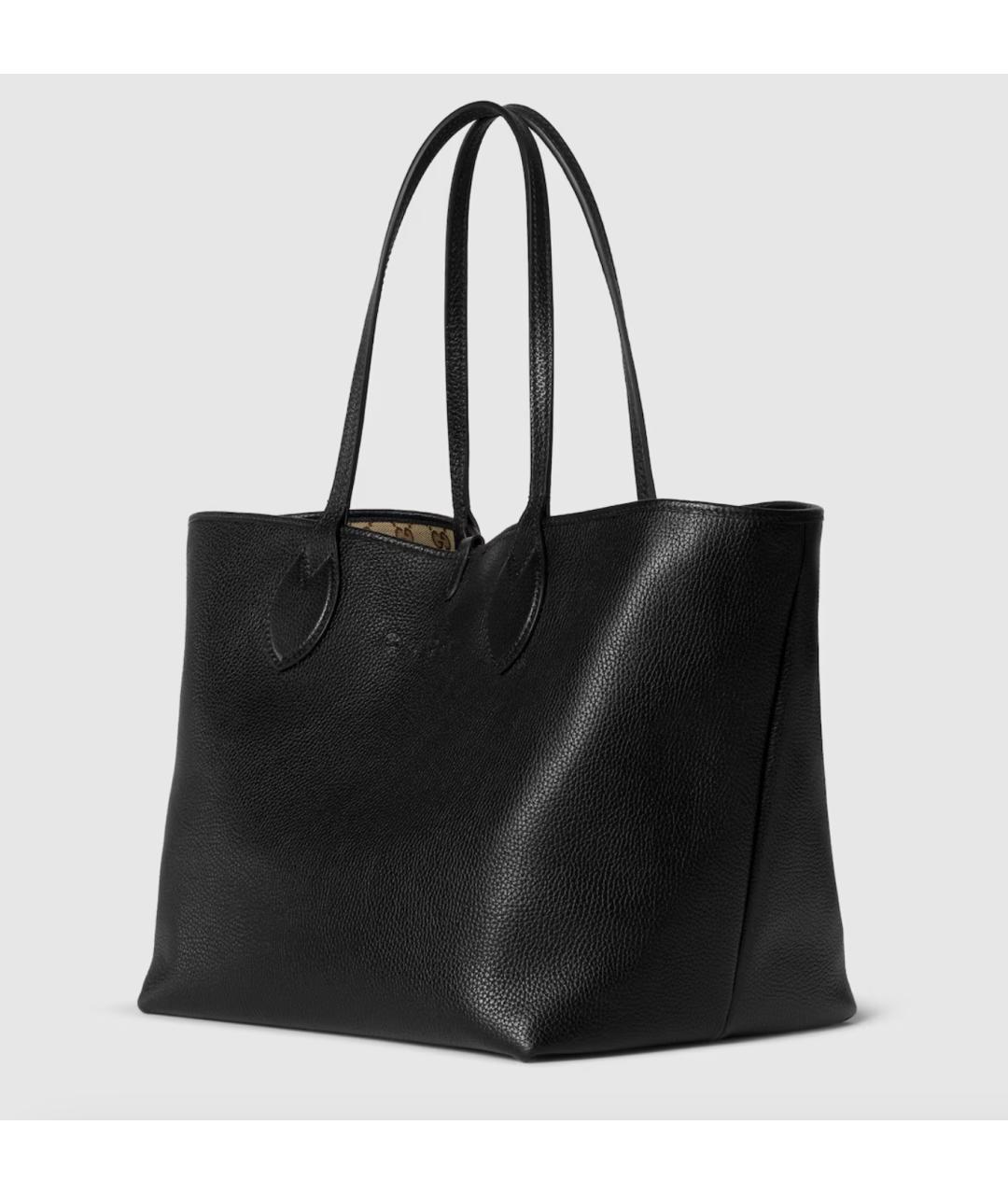 GUCCI Черная кожаная сумка с короткими ручками, фото 2