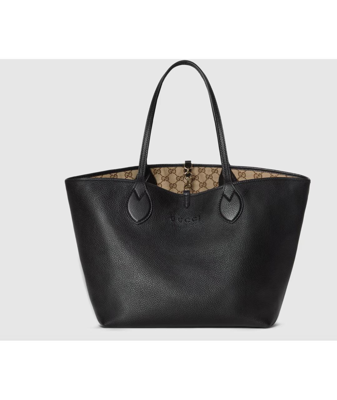 GUCCI Черная кожаная сумка с короткими ручками, фото 5