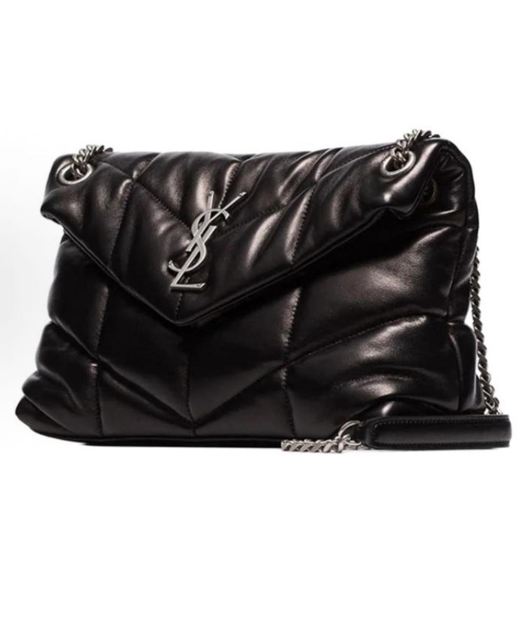 SAINT LAURENT Черная кожаная сумка тоут, фото 5