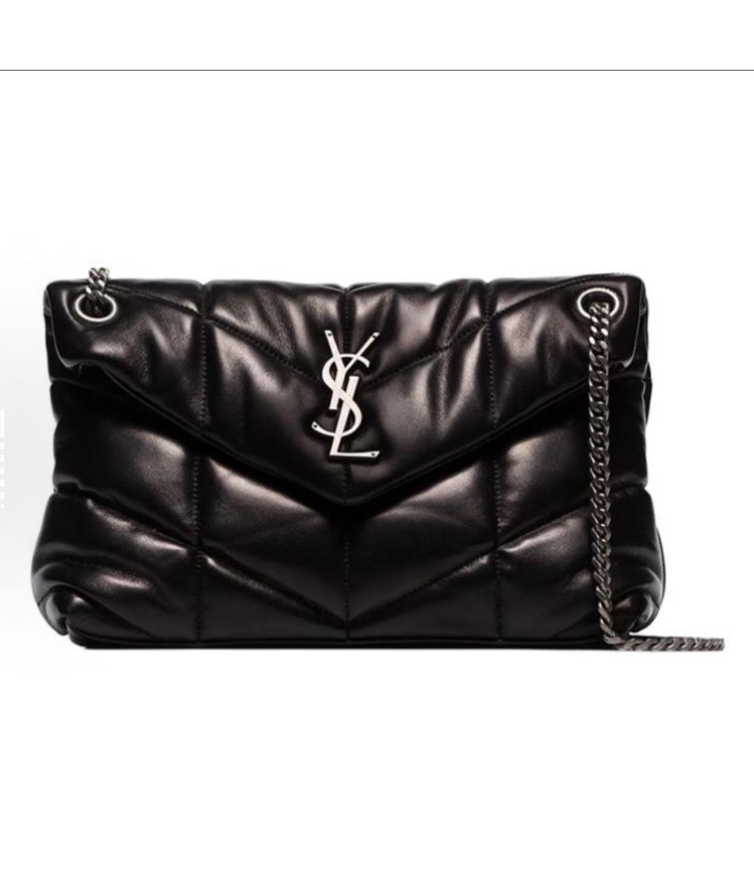 SAINT LAURENT Черная кожаная сумка тоут, фото 7