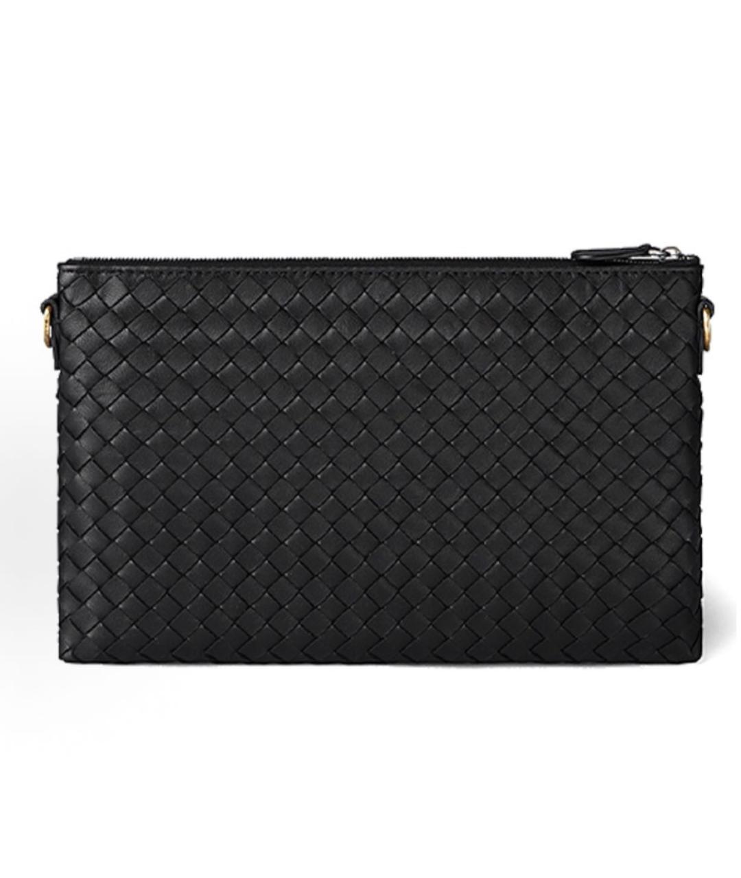 BOTTEGA VENETA Черная кожаная сумка через плечо, фото 3