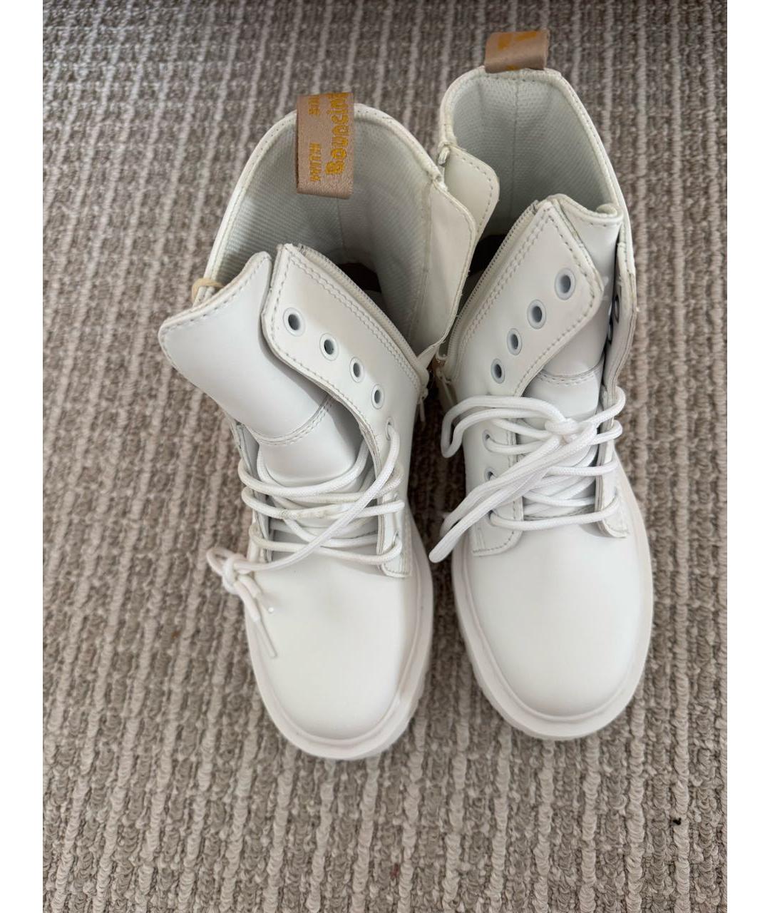 DR. MARTENS Белые кожаные ботинки, фото 3