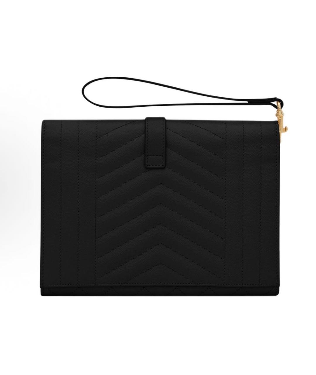 SAINT LAURENT Черная кожаная сумка с короткими ручками, фото 4