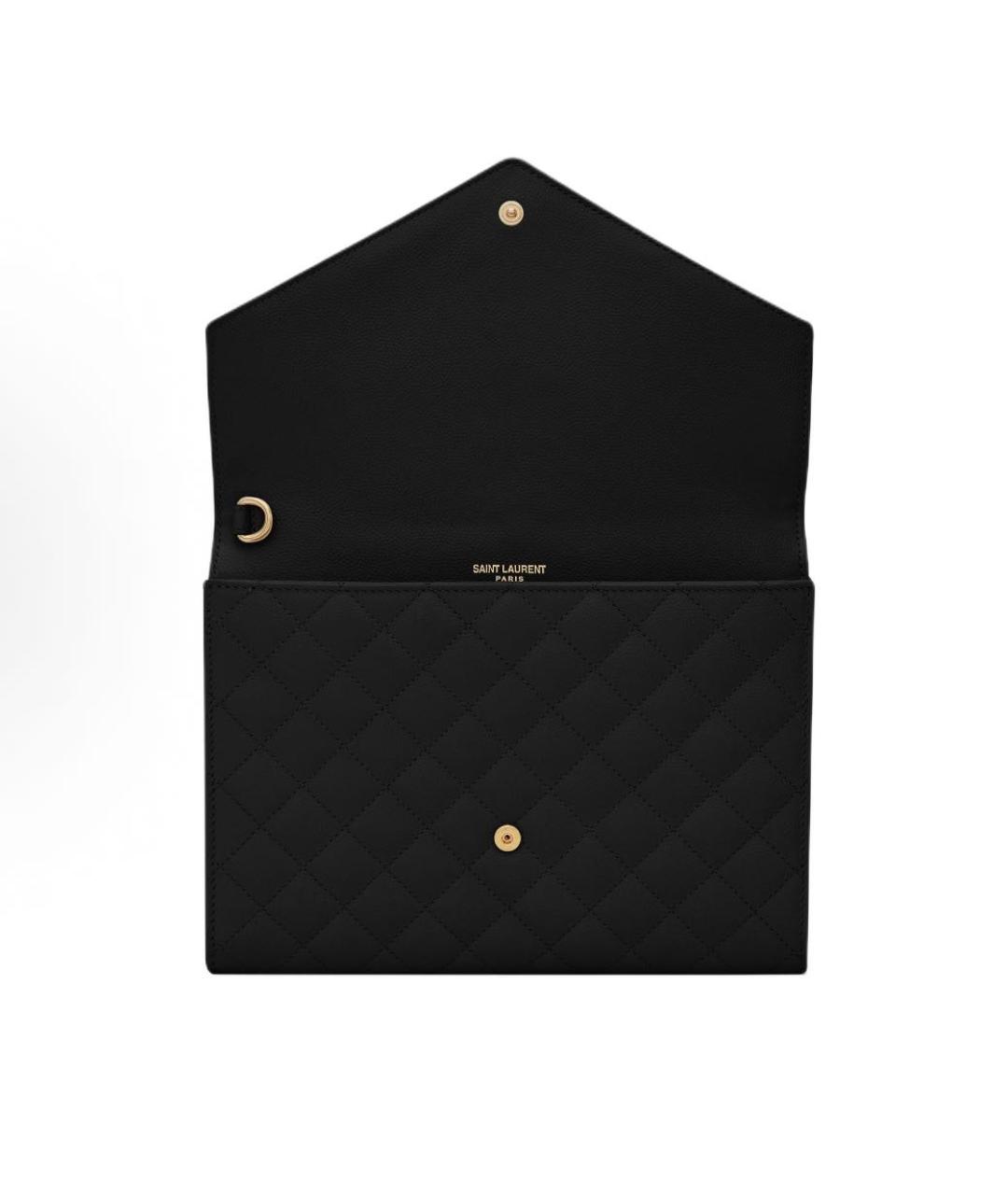 SAINT LAURENT Черная кожаная сумка с короткими ручками, фото 5