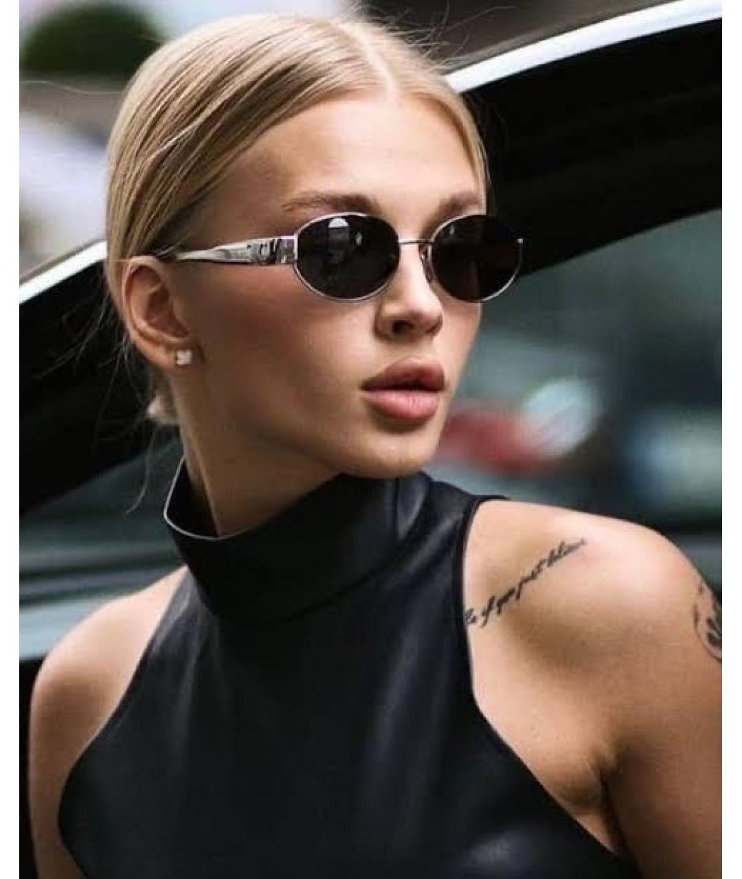 CELINE Серебряные металлические солнцезащитные очки, фото 7