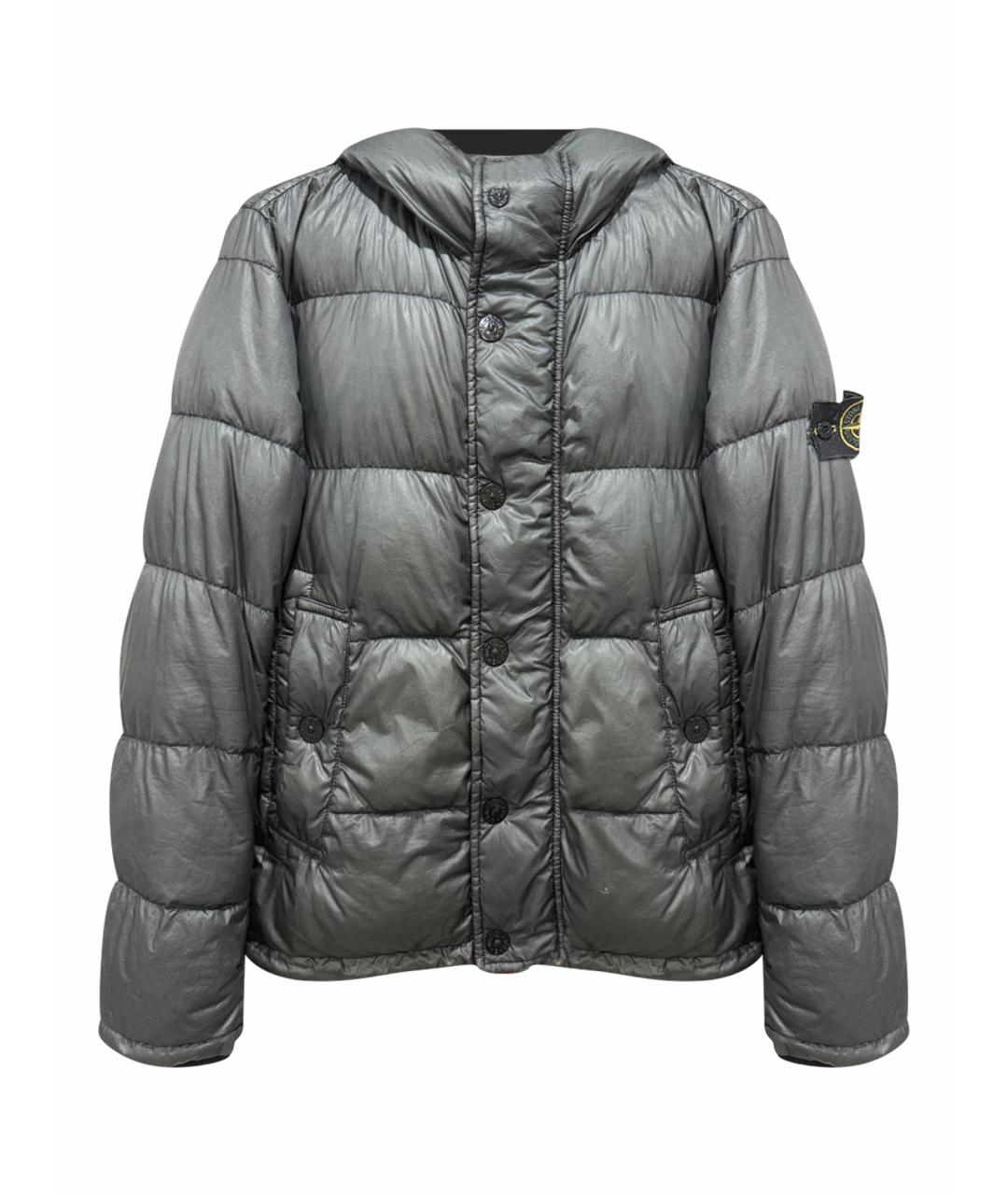 STONE ISLAND Зеленый пуховик, фото 1