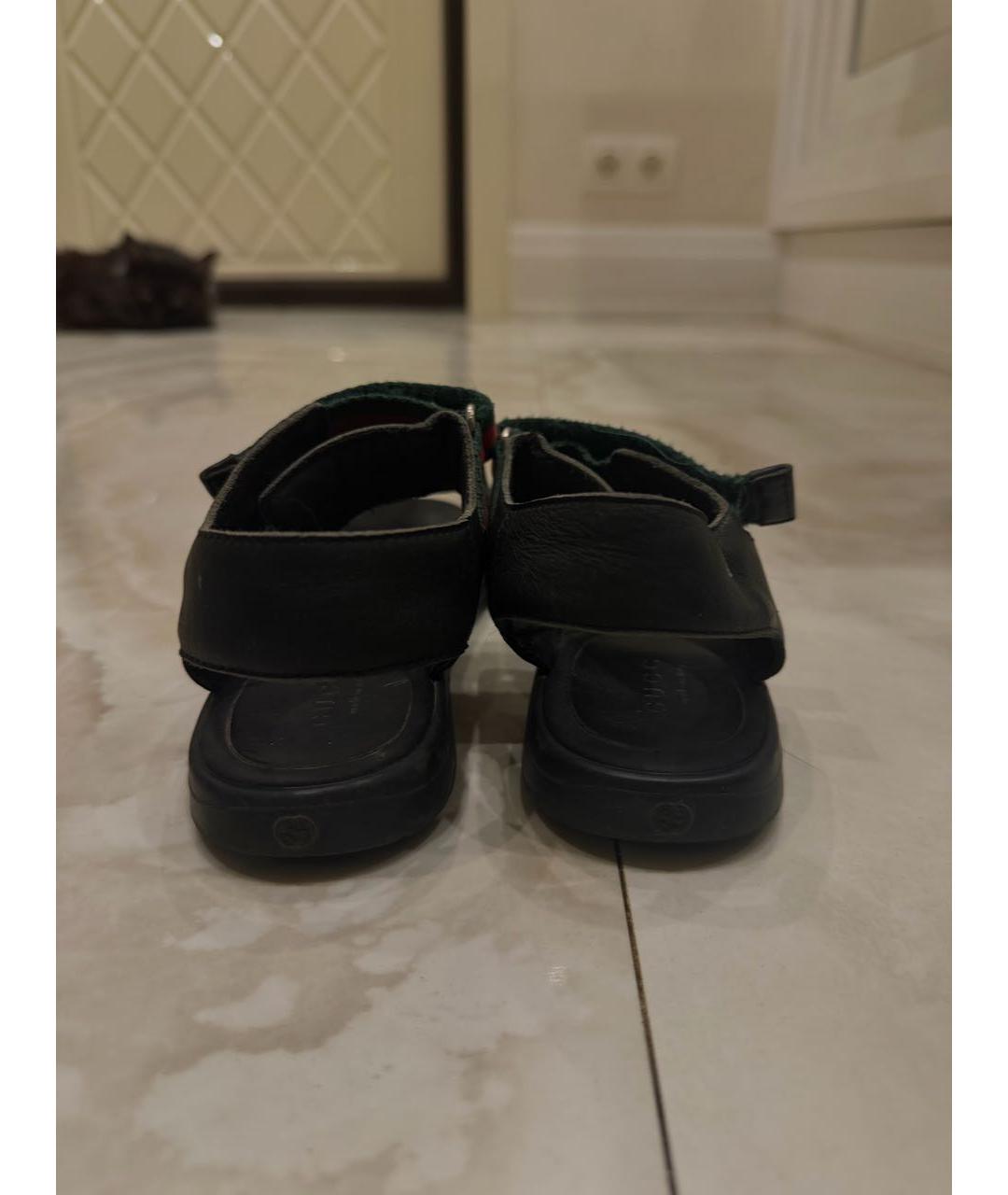 GUCCI Черные сандалии и шлепанцы, фото 4