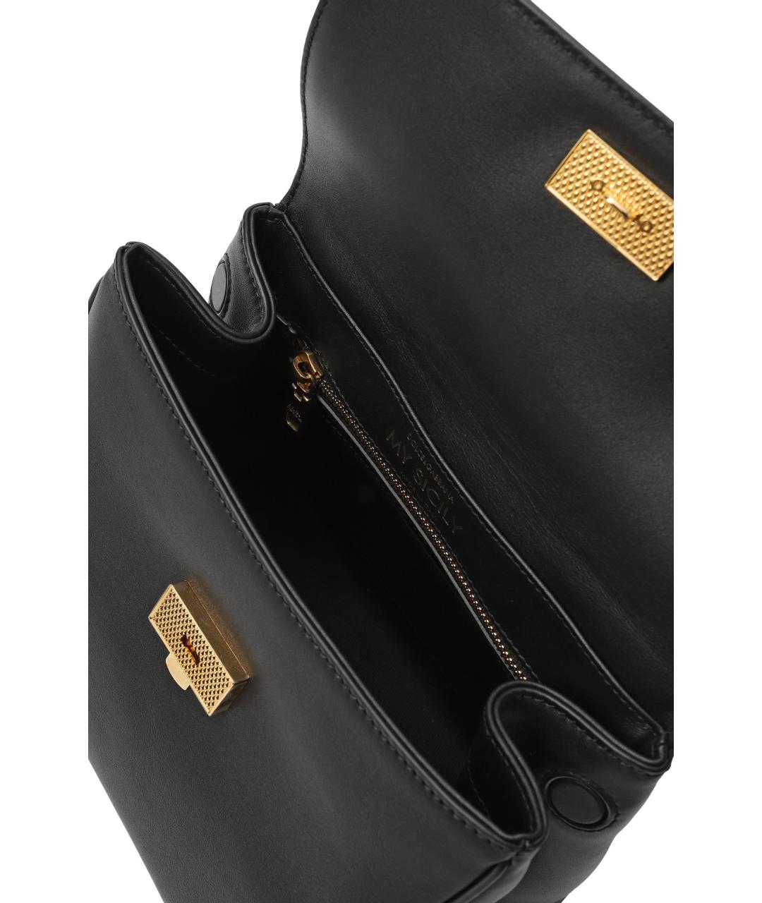 DOLCE&GABBANA Черная кожаная сумка через плечо, фото 4