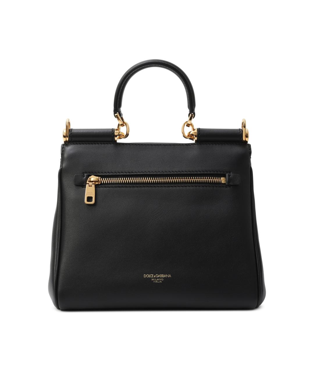 DOLCE&GABBANA Черная кожаная сумка через плечо, фото 3