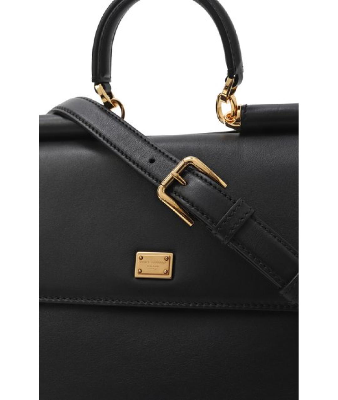 DOLCE&GABBANA Черная кожаная сумка через плечо, фото 5