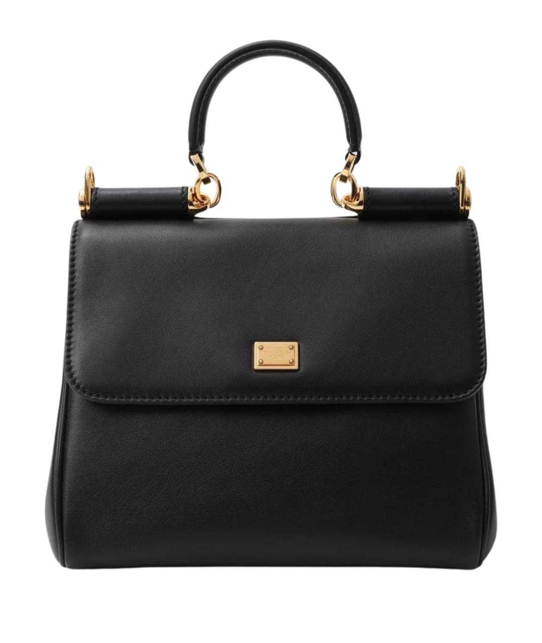 DOLCE&GABBANA Черная кожаная сумка через плечо, фото 1