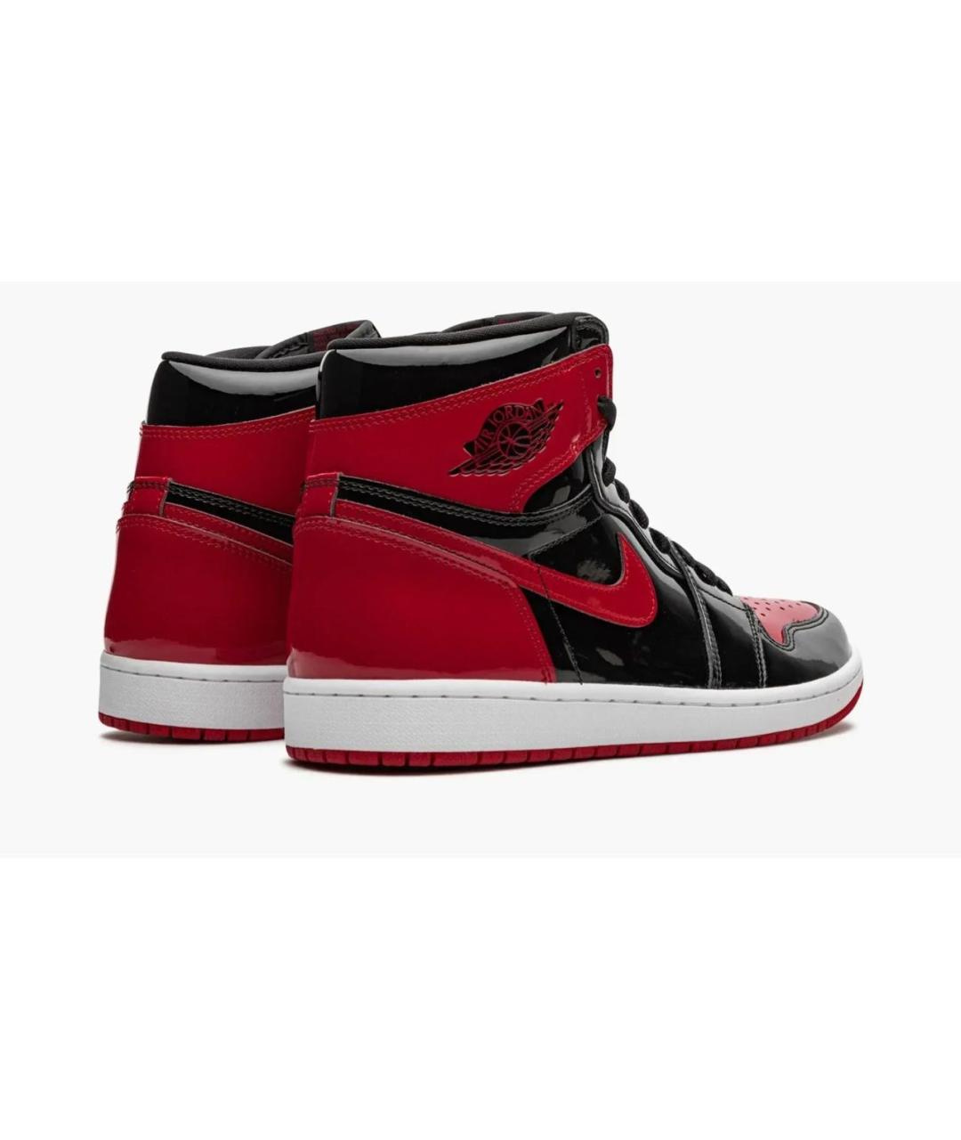 JORDAN Черные высокие кроссовки / кеды из лакированной кожи, фото 3