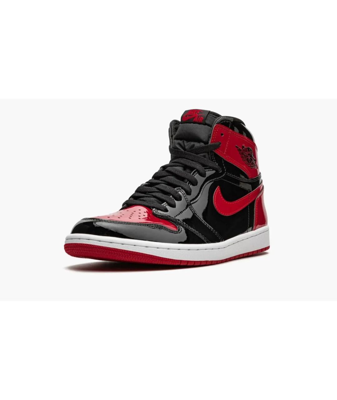 JORDAN Черные высокие кроссовки / кеды из лакированной кожи, фото 4