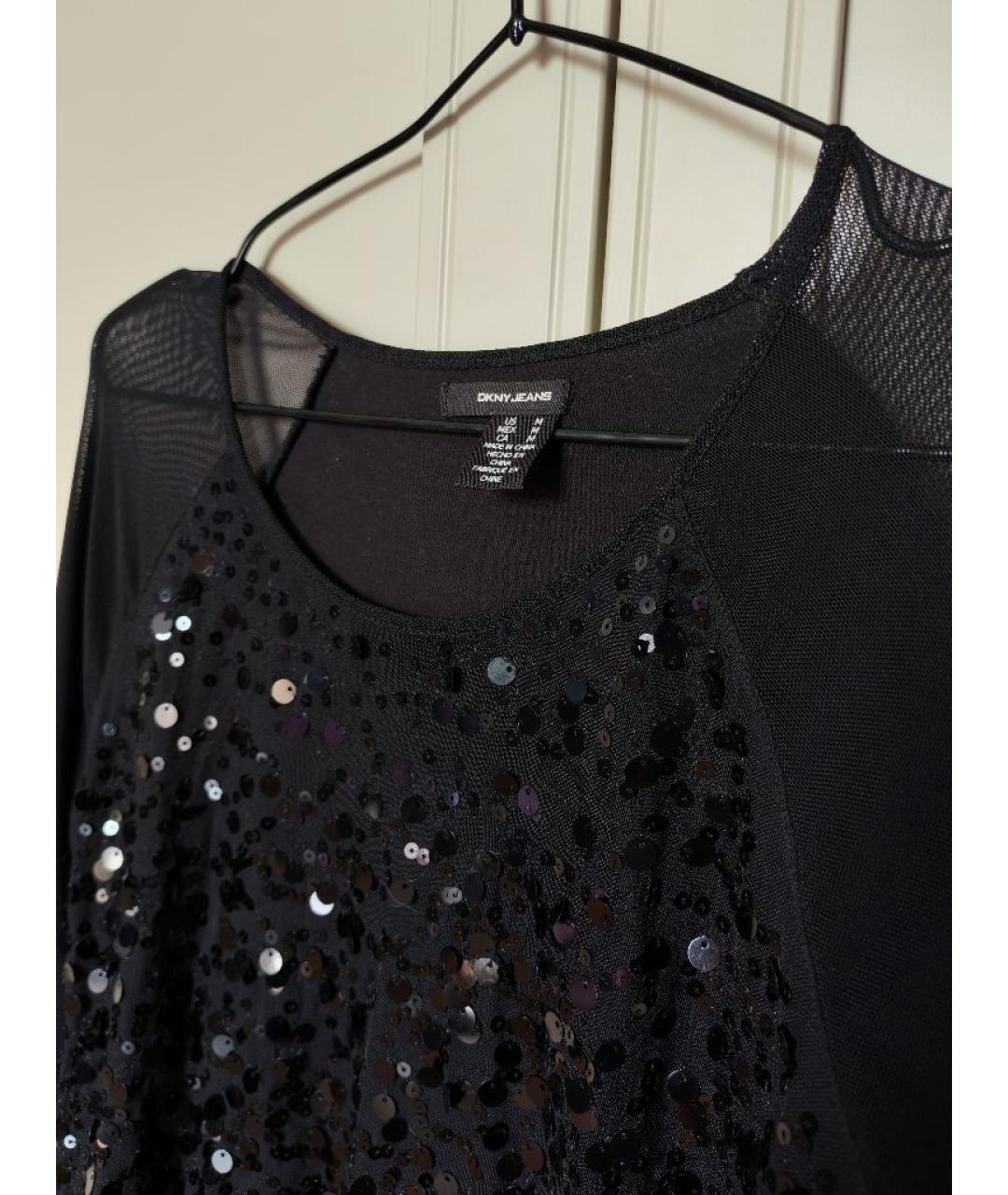 DKNY Черная сетчатая блузы, фото 3