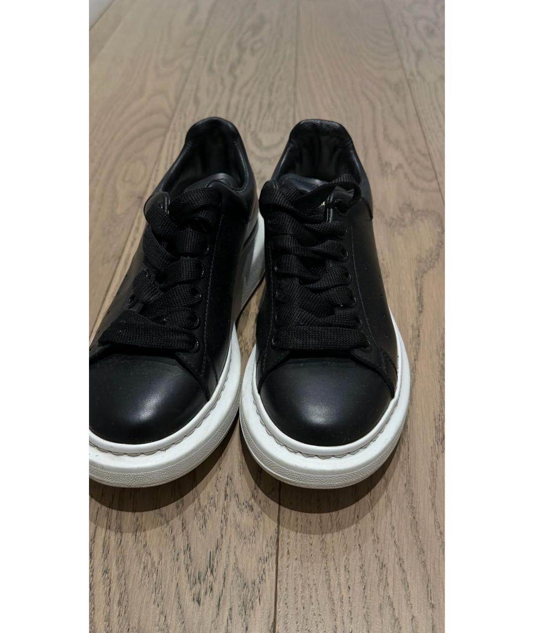 ALEXANDER MCQUEEN Черные кожаные кроссовки, фото 2