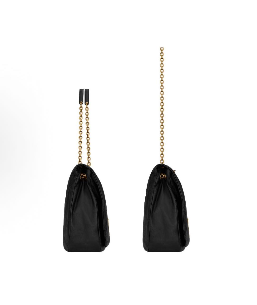 SAINT LAURENT Черная кожаная сумка через плечо, фото 5