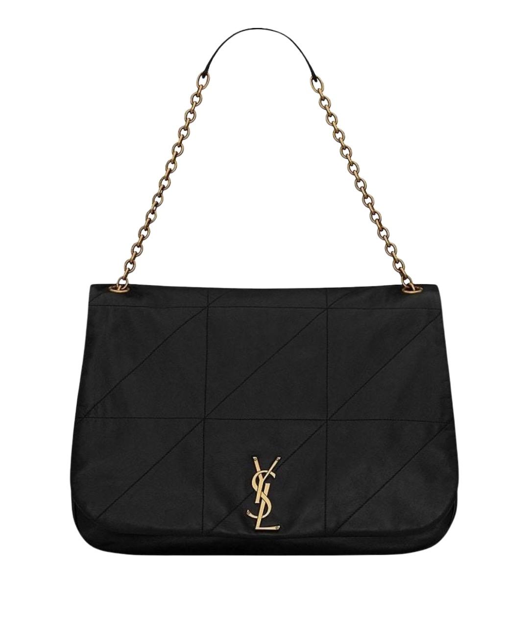 SAINT LAURENT Черная кожаная сумка через плечо, фото 1