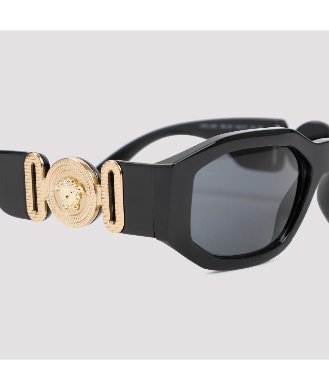 VERSACE Черные пластиковые солнцезащитные очки, фото 3