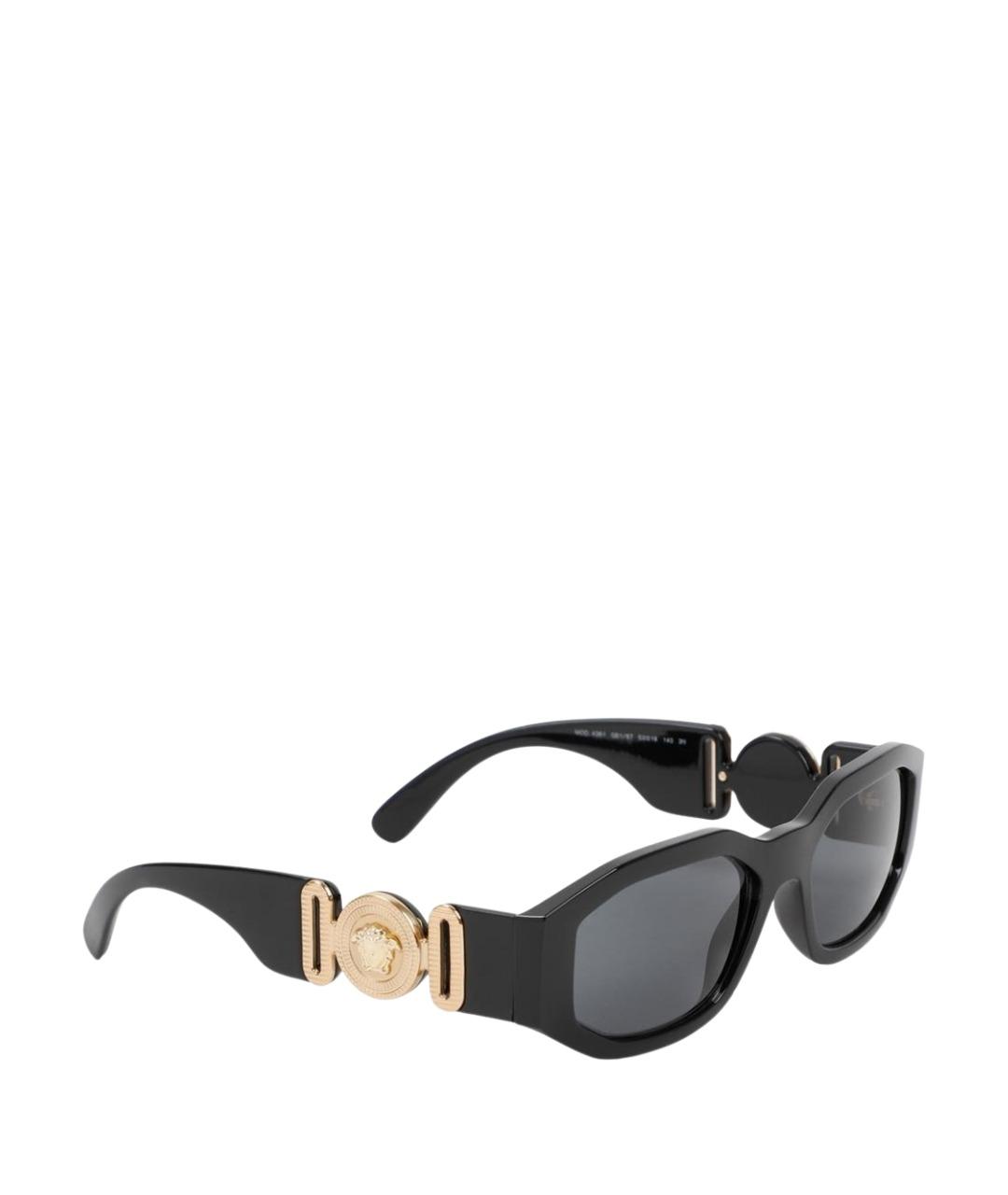 VERSACE Черные пластиковые солнцезащитные очки, фото 1