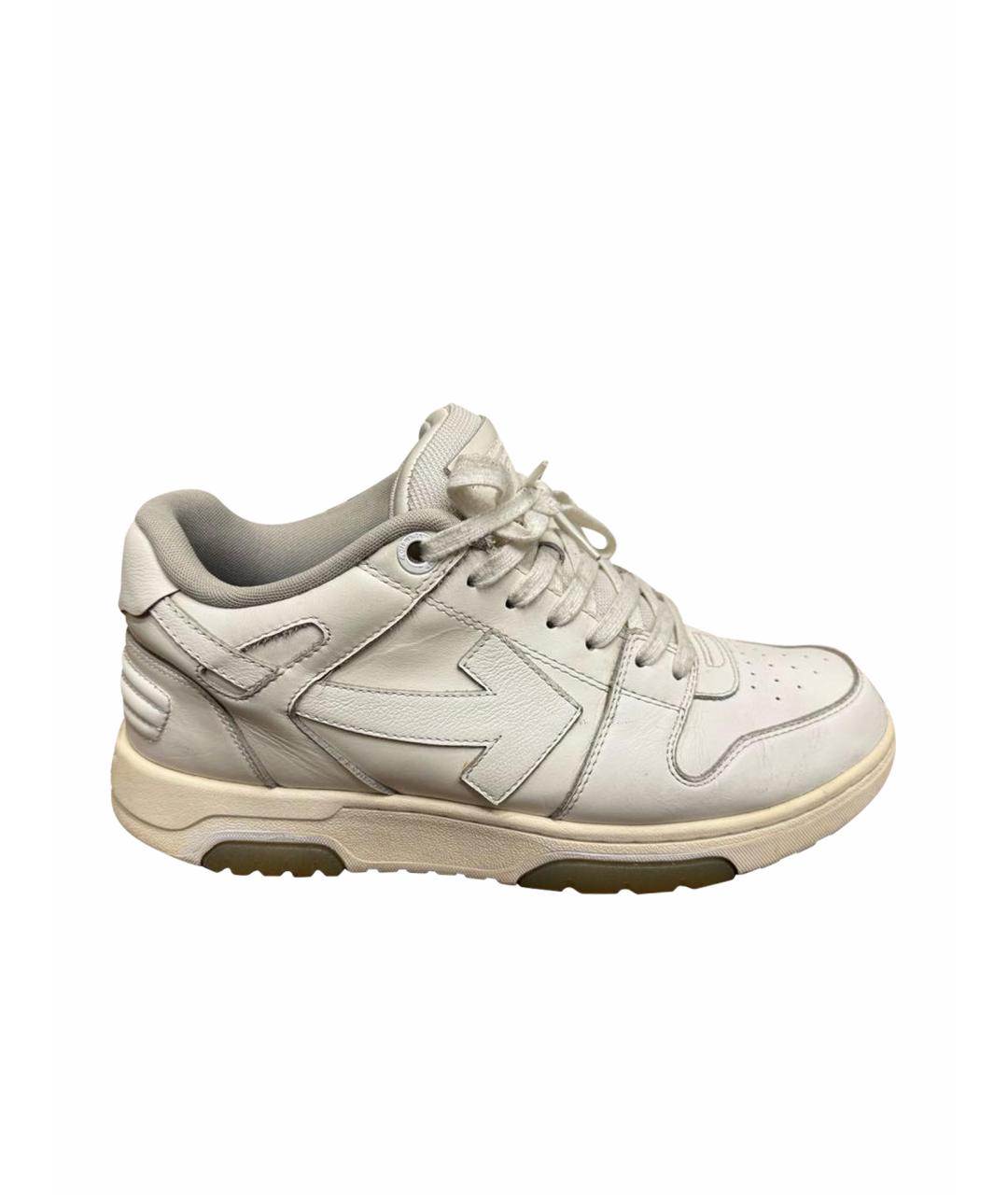 OFF-WHITE Белые кожаные низкие кроссовки / кеды, фото 1