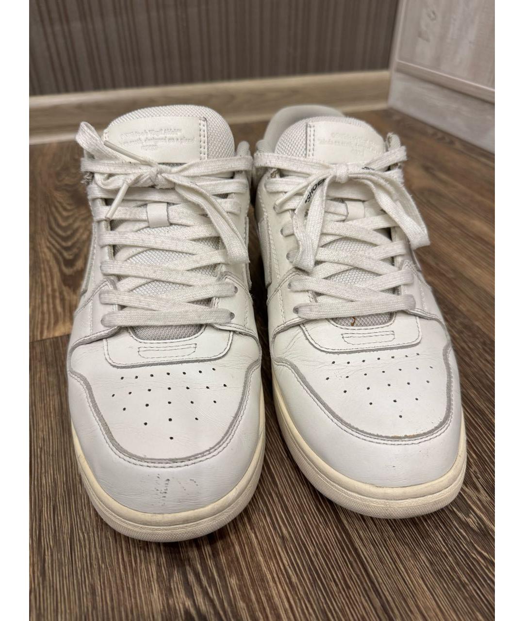 OFF-WHITE Белые кожаные низкие кроссовки / кеды, фото 2