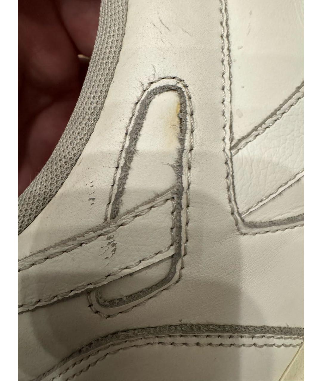 OFF-WHITE Белые кожаные низкие кроссовки / кеды, фото 6