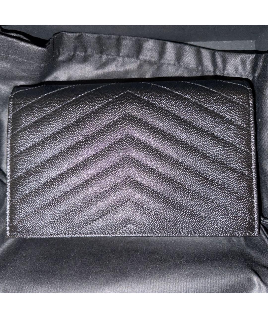 SAINT LAURENT Черная кожаная сумка через плечо, фото 3