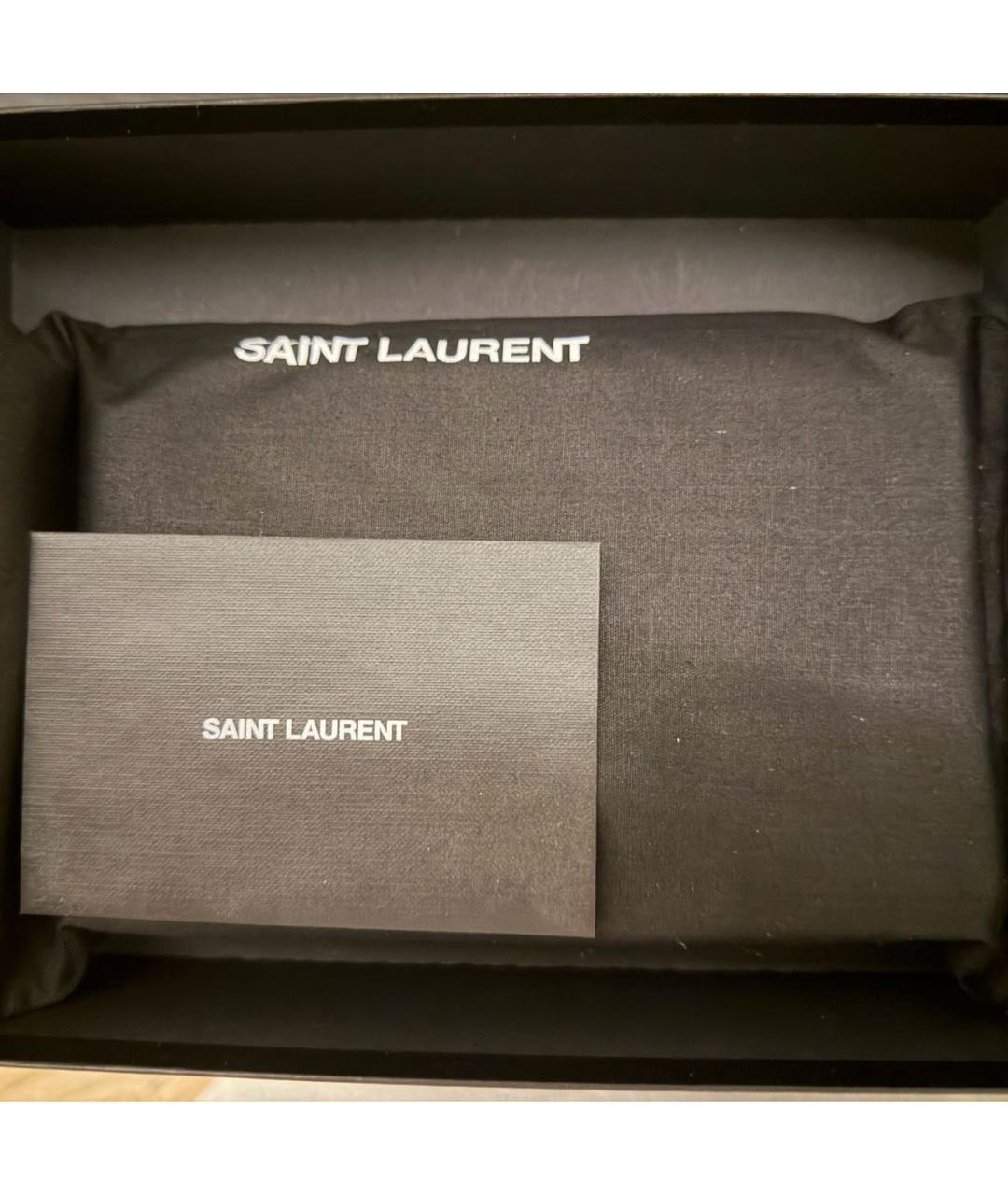SAINT LAURENT Черная кожаная сумка через плечо, фото 6
