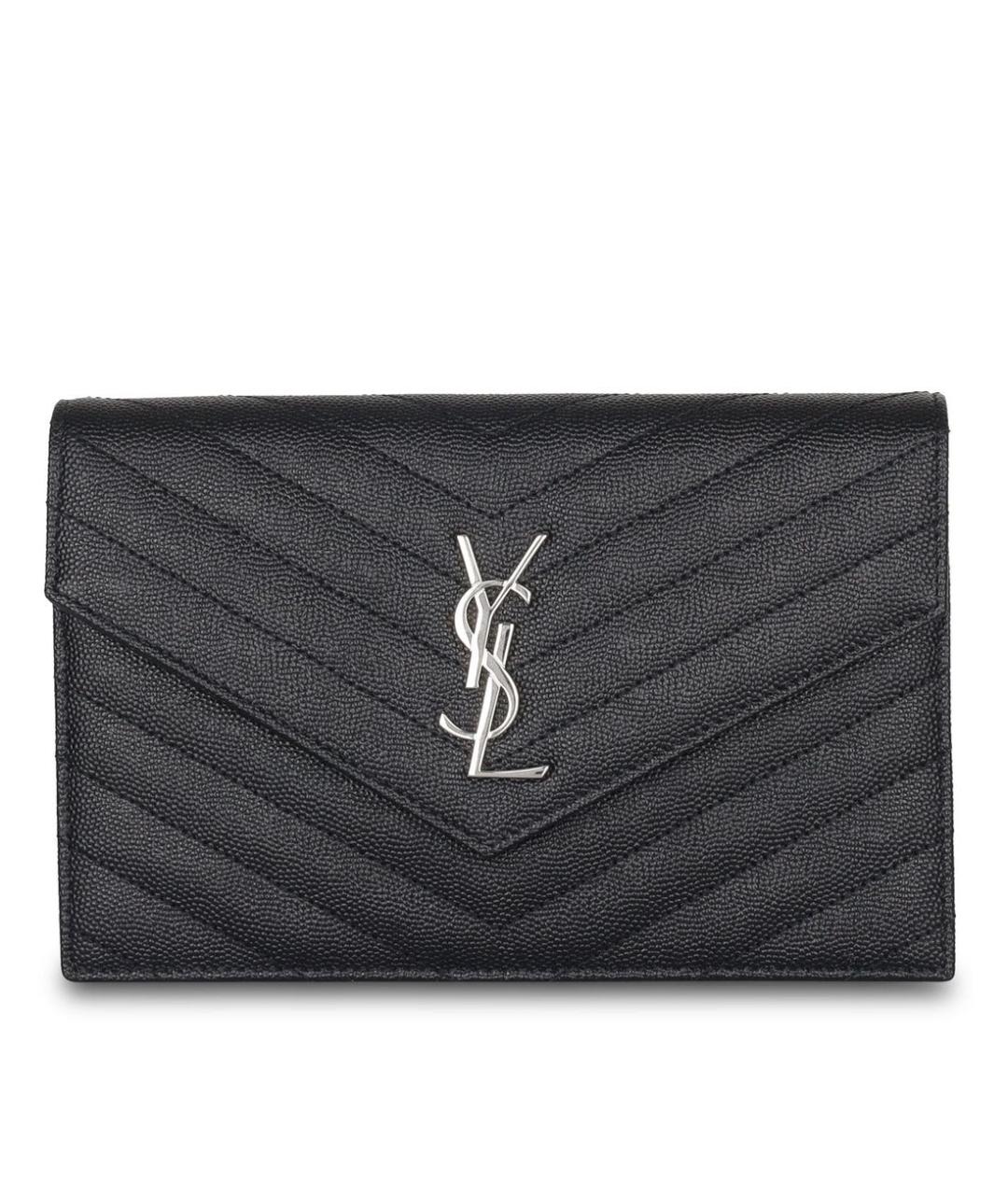 SAINT LAURENT Черная кожаная сумка через плечо, фото 8